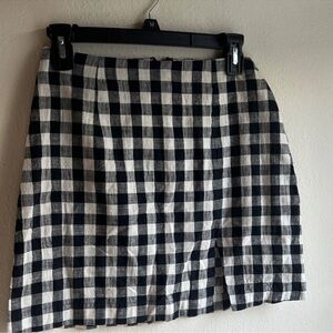 Maeve Black & White Checkered Mini Skirt